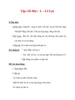 Giáo án Tiếng Việt lớp 3 : Tên bài dạy : Tập viết Bài : L – Lê Lợi. potx