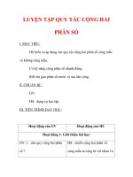 Giáo án môn Toán lớp 6 : Tên bài dạy : LUYỆN TẬP QUY TẮC CỘNG HAI PHÂN SỐ potx
