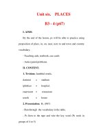 Giáo án Anh văn lớp 6 : Tên bài dạy : Unit six. PLACES B3 - 4 (p67) doc