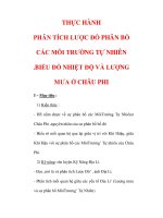 Giáo án ĐỊa lý lớp 7 : Tên bài dạy : THỰC HÀNH PHÂN TÍCH LƯỢC ĐỒ PHÂN BỐ CÁC MÔI TRƯỜNG TỰ NHIÊN .BIỂU ĐỒ NHIỆT ĐỘ VÀ LƯỢNG MƯA Ở CHÂU PHI potx