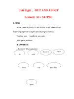 Giáo án Anh văn lớp 6 : Tên bài dạy : Unit Eight . OUT AND ABOUT Lesson2: A1+ A4 (P84) pps