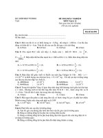 ĐỀ THI TRẮC NGHIỆM MÔN Vật lý 12 - Mã đề thi 850 potx