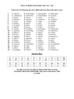 TRẮC NGHIỆM TỔNG HỢP ANH VĂN - N10 pptx