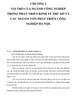 CHƯƠNG I VAI TRÒ CỦA NGÀNH CÔNG NGHIỆP TRONG PHÁT TRIỂN KINH TẾ THỦ ĐÔ VÀ CÁC NGUỒN VỐN PHÁT TRIỂN CÔNG NGHIỆP HÀ NỘI._1 pptx