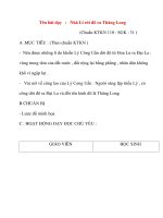 Giáo án lớp 4 môn Lịch Sử: Tên bài dạy : Nhà Lí rời đô ra Thăng Long potx