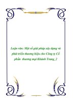 Luận văn: Một số giải pháp xây dựng và phát triển thương hiệu cho Công ty Cổ phần thương mại Khánh Trang_2 pdf