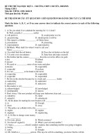 ĐỀ THI THỬ ĐẠI HỌC ĐỢT 1 - TRƯỜNG THPT CHUYÊN pps