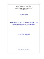 nâng cao năng lực cạnh tranh của công ty xăng dầu phú khánh