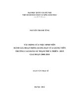 đánh giá hoạt động giảng dạy của giảng viên  truờng cao đẳng sư phạm thừa thiên huế
