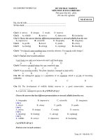 ĐỀ THI TRẮC NGHIỆM MÔN TEST 45 E12 L1 HKII 2011 - Mã đề thi 124 potx