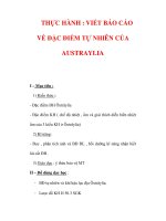 Giáo án Địa Lý 7 : Tên bài dạy : THỰC HÀNH : VIẾT BÁO CÁO VỀ ĐẶC ĐIỂM TỰ NHIÊN CỦA AUSTRAYLIA pptx