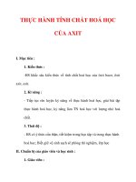 Giáo án Hóa học lớp 9 : Tên bài dạy : THỰC HÀNH TÍNH CHẤT HOÁ HỌC CỦA AXIT pptx