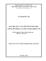 Dạy học dựa vào tìm tòi ở tiểu học với sự hỗ trợ của công nghệ thông tin (tóm tắt)