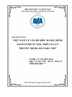 VIỆT NAM VÀ VẤN ĐỀ ĐIỀU HÀNH CHÍNH SÁCH VĨ MÔ TỪ GÓC NHÌN CỦA LÝ THUYẾT BỘ BA BẤT KHẢ THI 