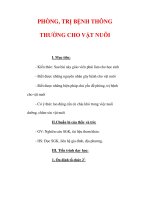 Giáo án Công nghệ lớp 7 : Tên bài dạy : PHÒNG, TRỊ BỆNH THÔNG THƯỜNG CHO VẬT NUÔI docx