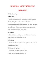 Giáo án Lịch sử lớp 7 : Tên bài dạy : NƯỚC ĐẠI VIỆT THỜI LÊ SƠ (1428 - 1527) pot