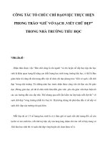 CÔNG TÁC TỔ CHÚC CHỈ ĐẠOVIỆC THỰC HIỆN PHONG TRÀO “GIỮ VỞ SẠCH ,VIẾT CHỮ ĐẸP” TRONG NHÀ TRƯỜNG TIỂU HỌC ppt