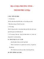 Giáo án Địa lý lớp 9 : Tên bài dạy : ĐỊA LÍ ĐỊA PHƯƠNG TỈNH – THÀNH PHO Á(Tiếp) ppt