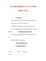 Giáo án Công nghệ lớp 7 : Tên bài dạy : VAI TRÒ, NHIỆM VỤ CỦA NUÔI THUỶ SẢN ppsx