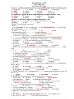 ĐỀ KIỂM TRA 1 TIẾT Môn: Tiếng Anh pptx