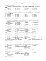 Đề kiểm tra chất lượng HK II Môn: Anh Văn – Test 7 doc