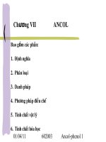 HÓA ĐẠI CƯƠNG B2 - CHƯƠNG 7 ANCOL docx