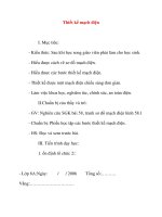 Giáo án Công Nghệ lớp 8: Thiết kế mạch điện pot