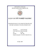 Ảnh hưởng ban đầu của gia nhập WTO tới chăn nuôi lợn thịt tại thị trấn văn giang tỉnh hưng yên