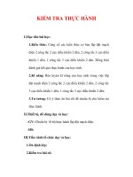 Giáo án Công nghệ lớp 9 : Tên bài dạy : KIỂM TRA THỰC HÀNH doc