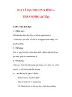 Giáo án Địa lý lớp 9 : Tên bài dạy : ĐỊA LÍ ĐỊA PHƯƠNG TỈNH – THÀNH PHO Á(Tiếp) potx