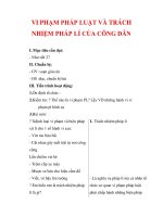 Giáo án Công dân lớp 9 : Tên bài dạy : VI PHẠM PHÁP LUẬT VÀ TRÁCH NHIỆM PHÁP LÍ CỦA CÔNG DÂN pdf