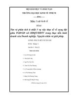 Tìm và phân tích ít nhất 5 vụ việc thực tế về xung đột giữa TGĐGĐ với HĐQTHĐTV trong thực tiễn kinh doanh của Doanh nghiệp. Nguyên nhân và giải pháp  Tiểu luận Luật kinh tế