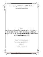 SO SÁNH SO SÁNH CÔNG TY CỔ PHẦN VÀ CÔNG TY TNHH 250 THÀNH VIÊN. BÌNH LUẬN VỀ THỰC TRẠNG CÁC CÔNG TY CỔ PHẦN ĐƯỢC HÌNH THÀNH TỪ CỔ PHẦN HÓA DNNN