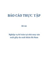 Đề tài: Nghiệp vụ kế toán tại nhà may sản xuất giầy da xuất khẩu Hà Nam ppsx