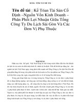 BẢNG TÓM TẮT ĐỀ TÀI Tên đề tài : Kế Tóan Tài Sản Cố Định –Nguồn Vốn Kinh Doanh – Phân Phối Lợi Nhuận Giữa Tổng Công Ty Du Lịch Sài Gòn Và Các Đơn Vị Phụ Thuộc doc
