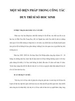 MỘT SỐ BIỆN PHÁP TRONG CÔNG TÁC DUY TRÌ SỈ SỐ HOC SINH doc