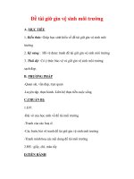 Giáo án Mỹ thuật lớp 7 : Tên bài dạy : Đề tài giữ gìn vệ sinh môi trường pptx