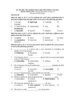 KỲ THI THỬ TỐT NGHIỆP TRUNG HỌC PHỔ THÔNG NĂM 2011 Môn thi: TIẾNG ANH - Mã đề thi 166 pot