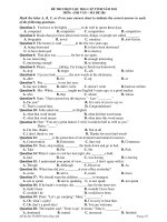 ĐỀ THI CHỌN LỌC HSG CẤP TỈNH NĂM 2011 MÔN: ANH VĂN – MÃ ĐỀ 286 pptx