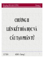 HÓA ĐẠI CƯƠNG B1 - CHƯƠNG 2 pot