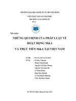 NHỮNG QUI ĐỊNH CỦA PHÁP LUẬT VỀ HOẠT ĐỘNG MA VÀ THỰC TIỄN MA TẠI VIỆT NAM