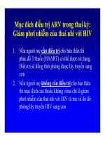 Bài giảng điều trị HIV : Dự phòng lây truyền HIV từ mẹ sang con part 5 docx