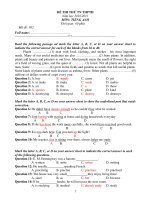 ĐỀ THI THỬ TN THPTH Năm học 2010-2011 MÔN: TIẾNG ANH Thời gian: 60 phút Mã đề: 862 pps