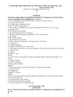 KÌ THI CHỌN HỌC SINH GIỎI CẤP TỈNH LỚP 12 THPT NĂM HỌC 2010 - 2011 Môn thi: TIẾNG ANH doc