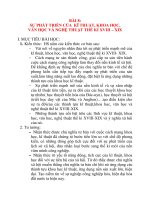 Giáo án Lịch Sử 8: BÀI 8: SỰ PHÁT TRIỂN CỦA KĨ THUẬT, KHOA HỌC, VĂN HỌC VÀ NGHỆ THUẬT THẾ KỈ XVIII – XIX doc