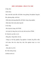 Giáo án Hóa Hoc 8: ĐIỀU CHẾ HIDRO – PHẢN ỨNG THẾ ppt