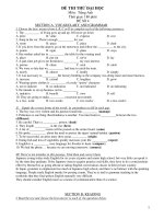 ĐỀ THI THỬ ĐẠI HỌC Môn: Tiếng Anh - ĐỀ SỐ 4 pptx