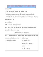 Giáo án Đại Số lớp 8: BẤT PHƯƠNG TRÌNH BẬC NHẤT MỘTẨN (TIẾP) pps