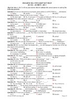 BÀI KIỂM TRA TỔNG HỢP NGỮ PHÁP 45 CÂU – 45 PHÚT – ĐỀ 3 docx