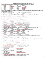 Đề kiểm tra chất lượng HK II Môn: Anh Văn – Test 11 potx